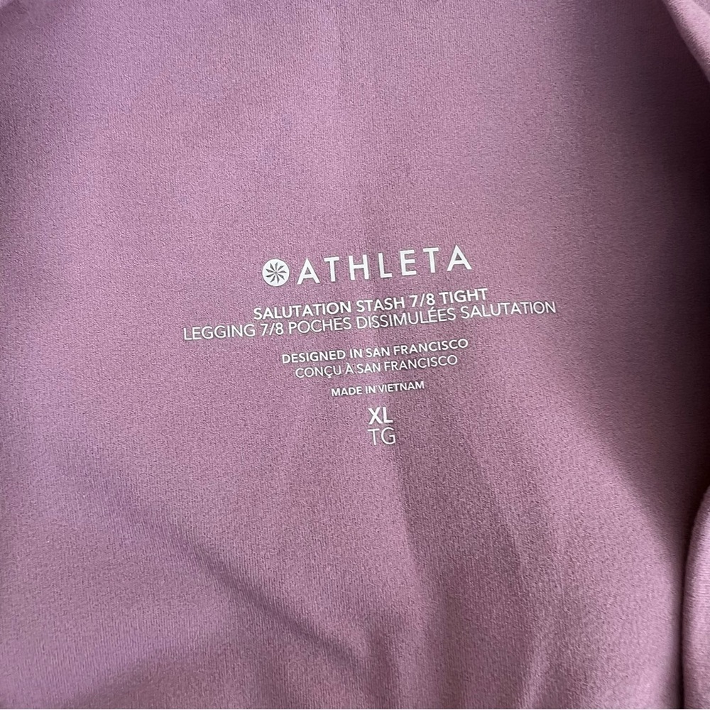 Athleta Salutation Stash Pocket 7/8 Tight XL Mauve - Picture 6 of 6